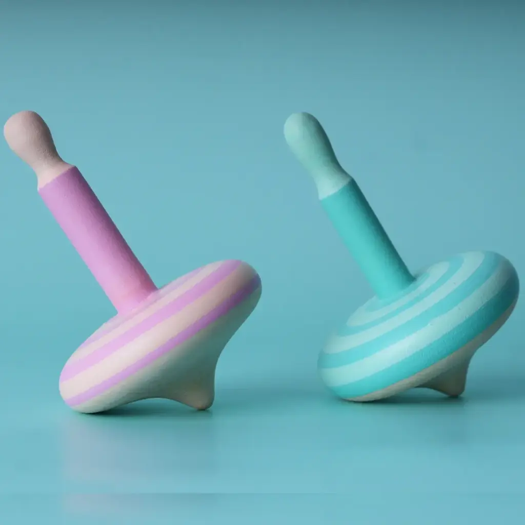 Handcrafted Wooden Spinning Tops – Combo of 2