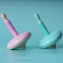 Handcrafted Wooden Spinning Tops – Combo of 2