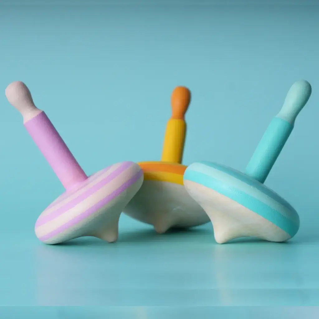 Handcrafted Wooden Spinning Tops – Combo of 3