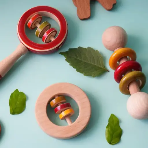 Premium Wooden Rattles - Combo of 3 