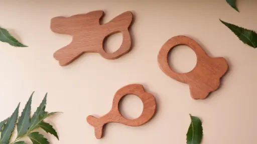 Wooden Teether - Fish + Bell Shape