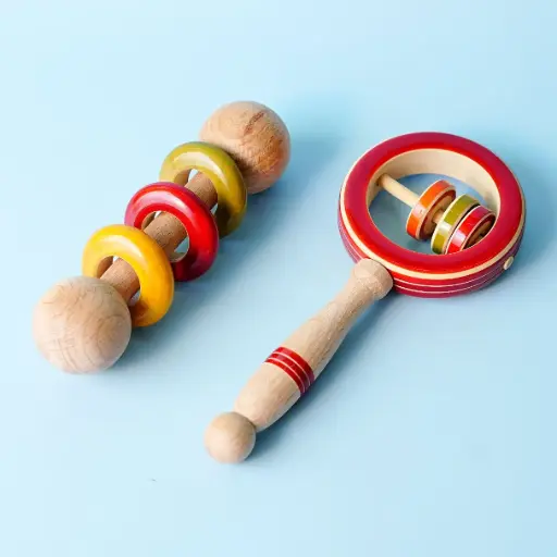 Premium Wooden Rattles - Combo of 2 